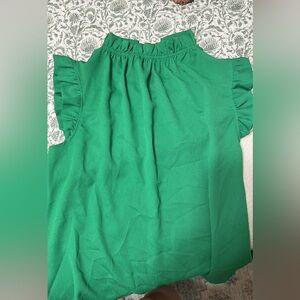 Emerald Ruffle Sleeve Blouse